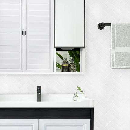 Tiles 3D Peel and Stick Wall Tile Herringbone White 10 Sheets 2