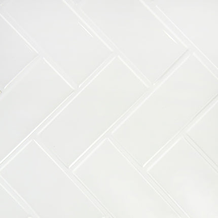 Tiles 3D Peel and Stick Wall Tile Herringbone White 10 Sheets 6