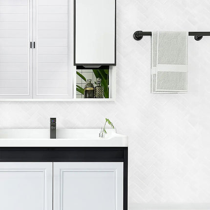 Tiles 3D Peel and Stick Wall Tile Herringbone White 10 Sheets 8