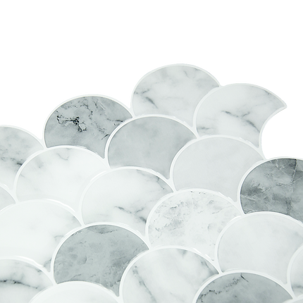 Tiles 3D Peel and Stick Wall Tile Fish Scale Mosaic 10 Sheets 5