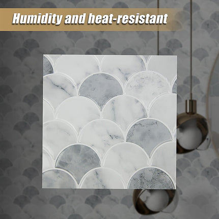 Tiles 3D Peel and Stick Wall Tile Fish Scale Mosaic 10 Sheets 6