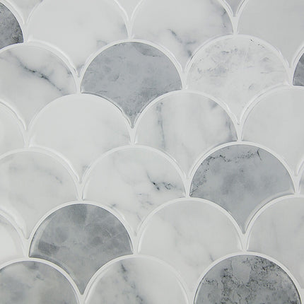 Tiles 3D Peel and Stick Wall Tile Fish Scale Mosaic 10 Sheets 7