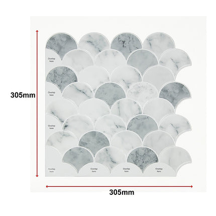 Tiles 3D Peel and Stick Wall Tile Fish Scale Mosaic 10 Sheets 11