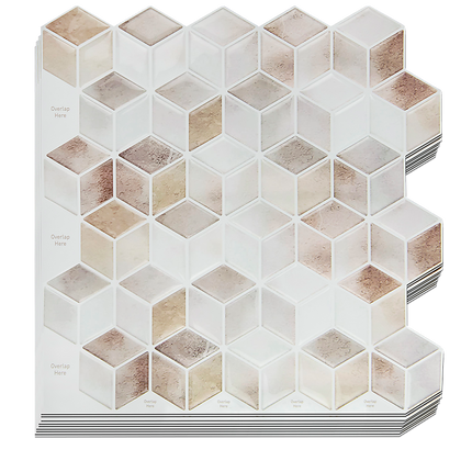 Tiles 3D Peel and Stick Wall Tile Shell Mosaic 10 Sheets 4