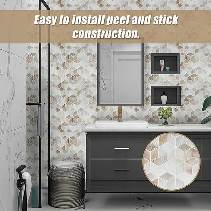 Tiles 3D Peel and Stick Wall Tile Shell Mosaic 10 Sheets 5