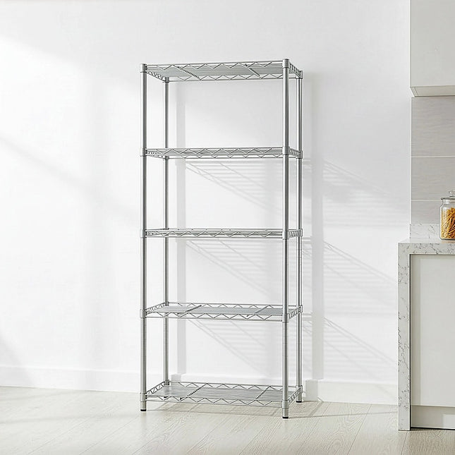 5 Tier Silver Metal Storage Rack Shelving Wire Shelf 2