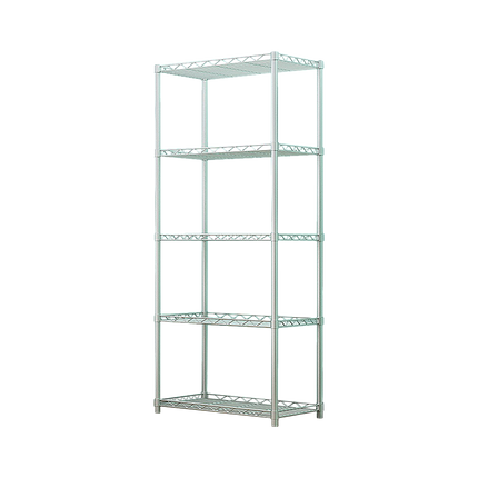 5 Tier Silver Metal Storage Rack Shelving Wire Shelf