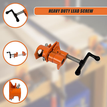 3/4" Wood Gluing Pipe Clamp Set (4 Pack) Heavy Duty PRO Woodworking Cast Iron 8