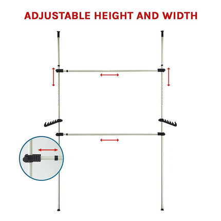 Heavy Duty Adjust Clothes Rail Storage Garment Shelf Hanging Display Stand Rack 5