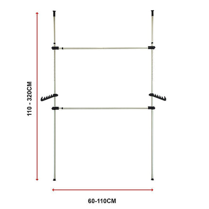 Heavy Duty Adjust Clothes Rail Storage Garment Shelf Hanging Display Stand Rack 7