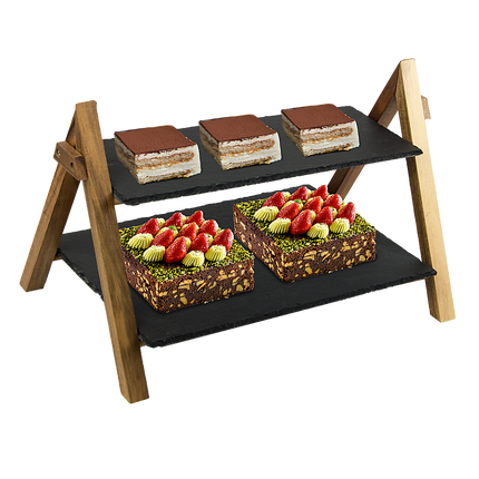 Party 2 Tier Cake Stand Slate Wedding Tiered Serving Stand Afternoon Tea 4