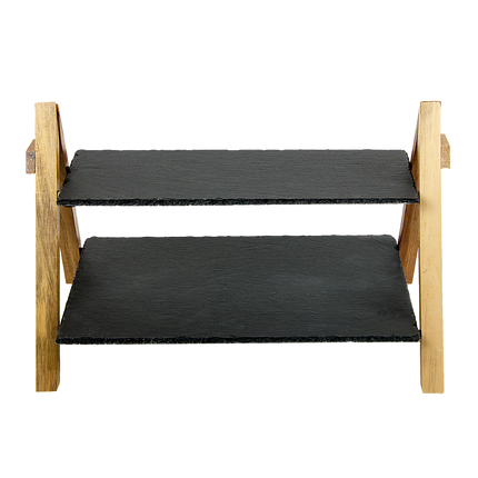 Party 2 Tier Cake Stand Slate Wedding Tiered Serving Stand Afternoon Tea 6