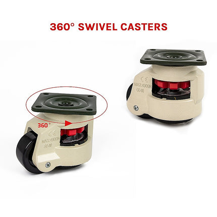 Leveling Casters Swivel Workbench Adjustable Wheel 1000KG Retractable 4PCS 10