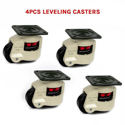 Leveling Casters Swivel Workbench Adjustable Wheel 1000KG Retractable 4PCS 11