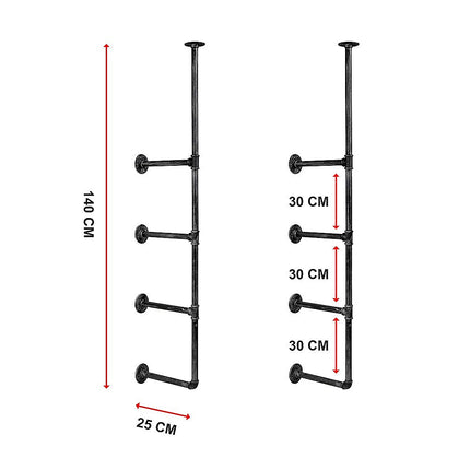 Wall Shelves Display Bookshelf Industrial DIY Pipe Shelf Rustic Brackets 7