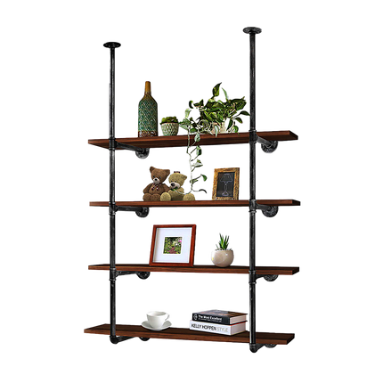 Wall Shelves Display Bookshelf Industrial DIY Pipe Shelf Rustic Brackets 6