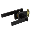 Door Handle Set Lever Privacy Function Square Black