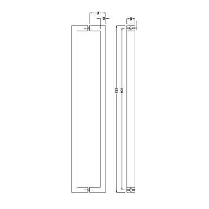Entrance Door Pull Handle Matte Black 800mm 9