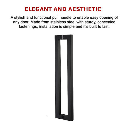 Entrance Door Pull Handle Matte Black 1200mm 10