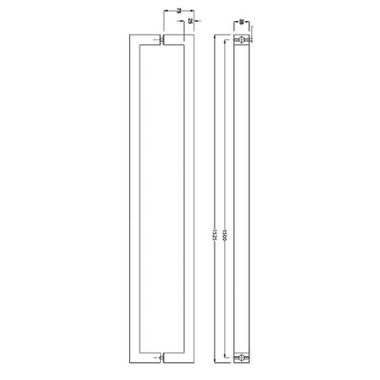 Entrance Door Pull Handle Matte Black 1500mm 11
