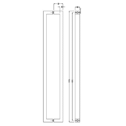 Entrance Door Pull Handle Matte Black 1800mm 9
