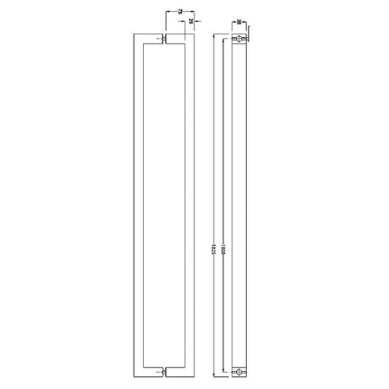 Entrance Door Pull Handle Brushed satin 1800mm 10