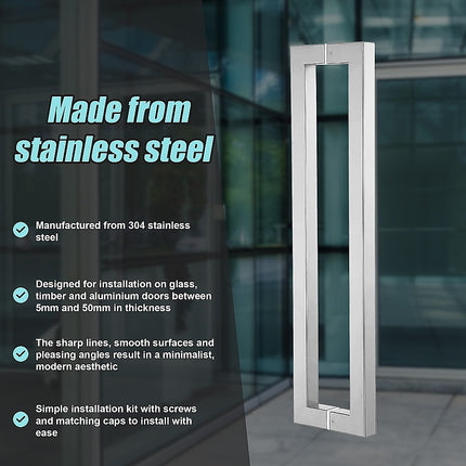 Entrance Door Pull Handle Brushed satin 1800mm 8