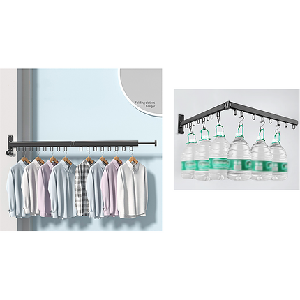 Foldable Wall Hanging Clothes Drying Rack Clothes Balcony Retractable Hanger 4