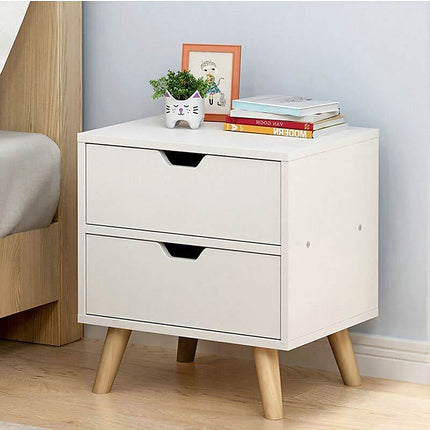 Bedside Tables Drawers Side Table Nightstand White Storage Cabinet Wood 2