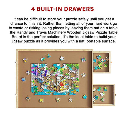Wooden Jigsaw Puzzle Table Board Storage Table Tray Puzzle For Adult Kid 12