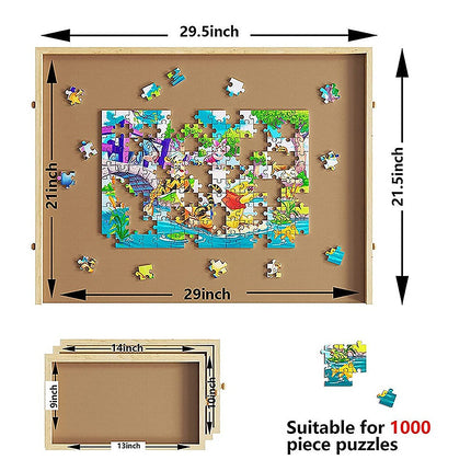 Wooden Jigsaw Puzzle Table Board Storage Table Tray Puzzle For Adult Kid 13