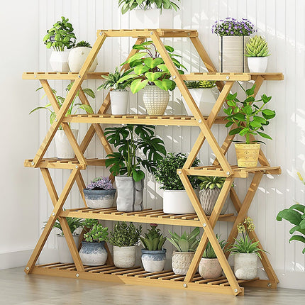 Bamboo Multilayer Flower Plant Bonsai Rack Shelf Stand Porch Lawn Patio 2