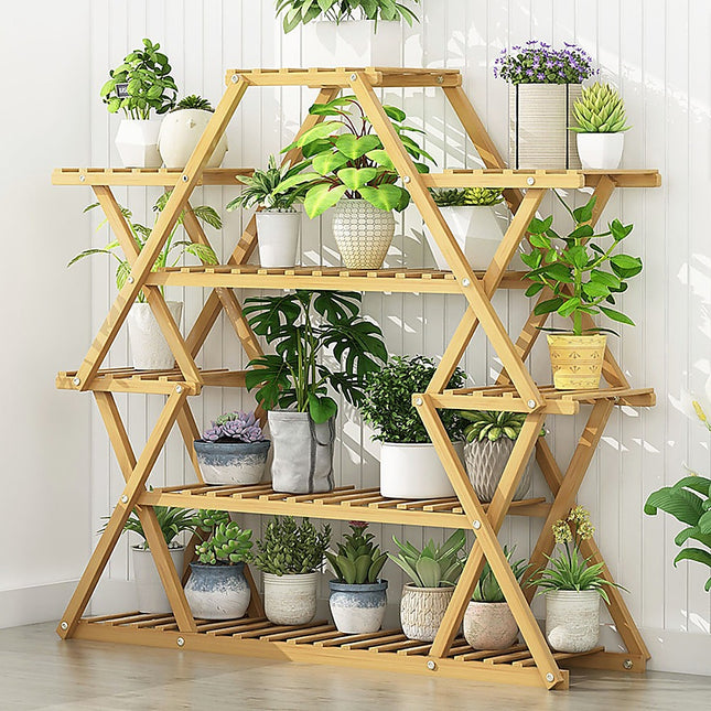 Bamboo Multilayer Flower Plant Bonsai Rack Shelf Stand Porch Lawn Patio 2