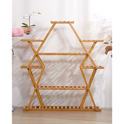 Bamboo Multilayer Flower Plant Bonsai Rack Shelf Stand Porch Lawn Patio 3