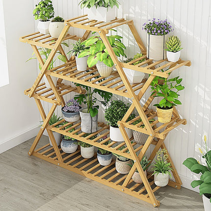 Bamboo Multilayer Flower Plant Bonsai Rack Shelf Stand Porch Lawn Patio 4