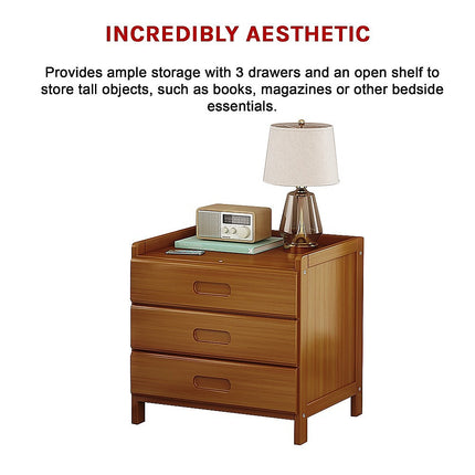 Bamboo Bedside Table Nightstand Storage Bedroom Sofa Side Stand 6