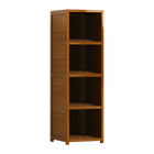 Bamboo 4-Shelf Bookcase – Adjustable Display Storage Rack Stand for Living Room, Bedroom, Office or Home Organisation