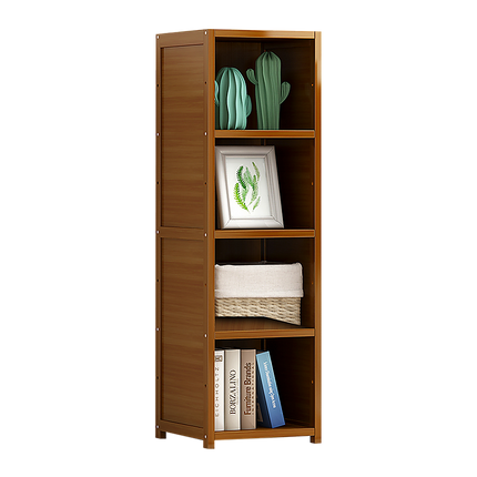 Bamboo 4-Shelf Bookcase – Adjustable Display Storage Rack Stand for Living Room, Bedroom, Office or Home Organisation 4