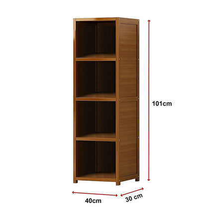 Bamboo 4-Shelf Bookcase – Adjustable Display Storage Rack Stand for Living Room, Bedroom, Office or Home Organisation 7