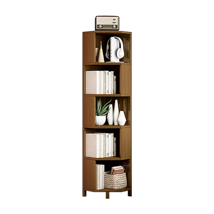 5-Shelf Corner Bookcase Industrial Bookshelf Display Storage Stand 4
