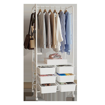 Metal Open Wardrobe Modern Storage Cabinet Tall Clothes Drawers Hanger Coat Rack 4
