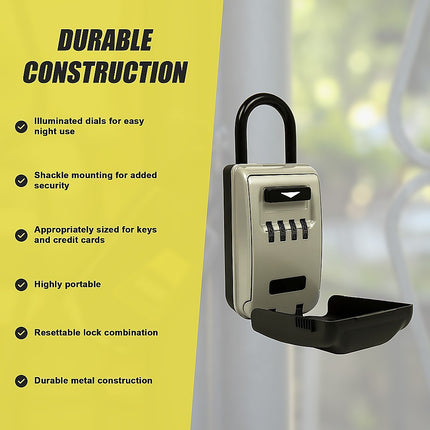 Security 4 Digit Combination Cable Lock Box With Luminous Dials 11