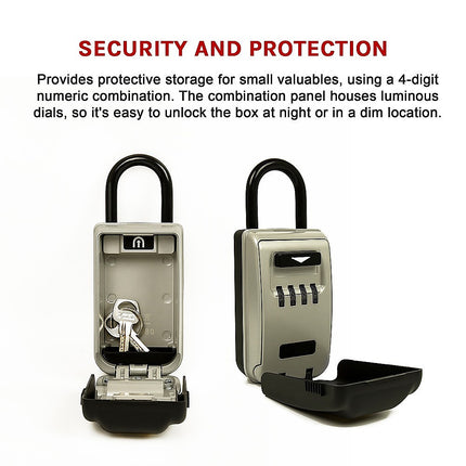 Security 4 Digit Combination Cable Lock Box With Luminous Dials 12