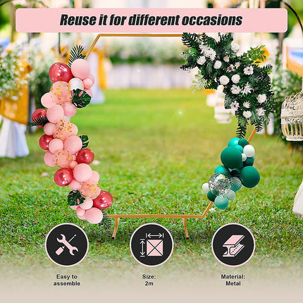 2M Wedding Hex Arch Backdrop Flower Display Stand Frame Background 5