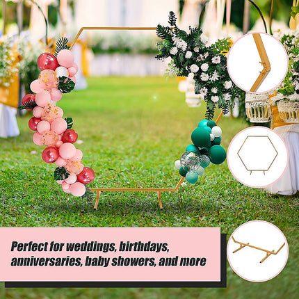 2M Wedding Hex Arch Backdrop Flower Display Stand Frame Background 7