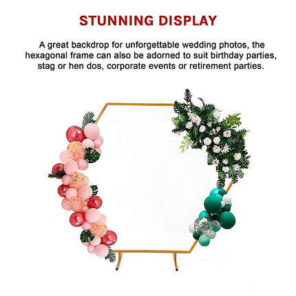 2M Wedding Hex Arch Backdrop Flower Display Stand Frame Background 11