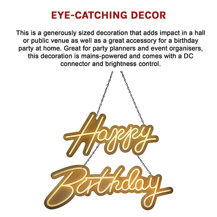 Happy Birthday Neon Sign Hanging Glowing Party Decoration 11