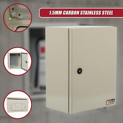 Carbon Steel Electrical Enclosure Box IP65 Wall Mount 400 x 300 x 200 mm 12