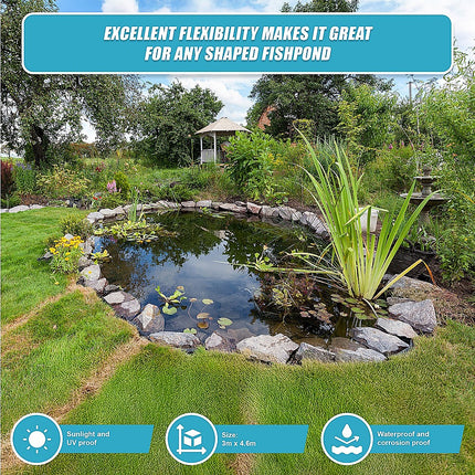 Fish Pond Liner 3 x 4.6m x 0.5mm Garden Pool Membrane Reinforced 11