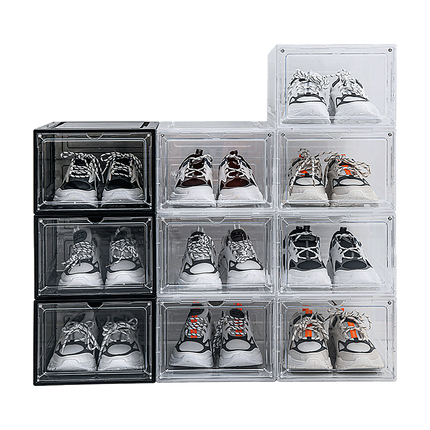 Sneaker Display Case Shoe Storage Organizer Box Stackable Plastic Clear Magnetic 5